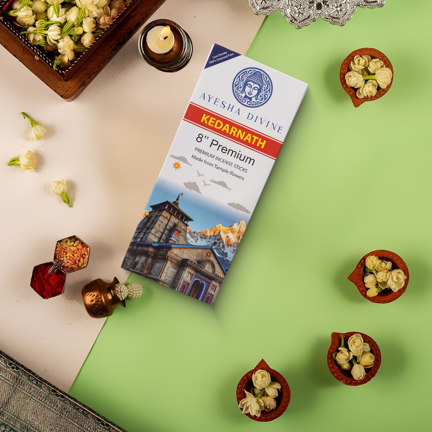🕉️ Ayesha Divine Kedarnath Premium Incense Sticks – 8” (80 Sticks)