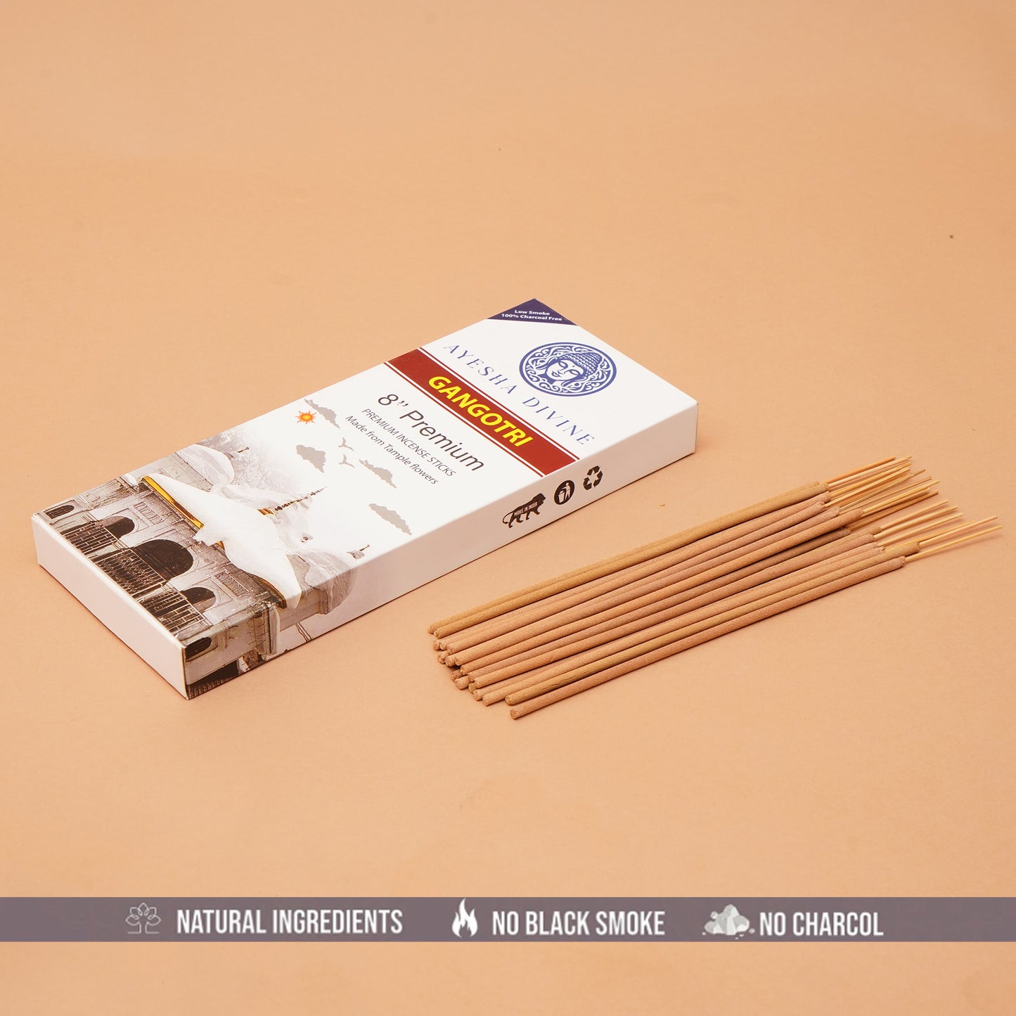 🌸 Ayesha Divine Gangotri Premium Incense Sticks – 8” (80 Sticks)
