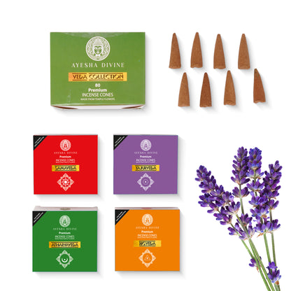 🌿 Ayesha Divine – Veda Collection Premium Incense Cones (80 Cones)