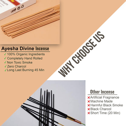 🌸 Ayesha Divine Gangotri Premium Incense Sticks – 8” (80 Sticks)