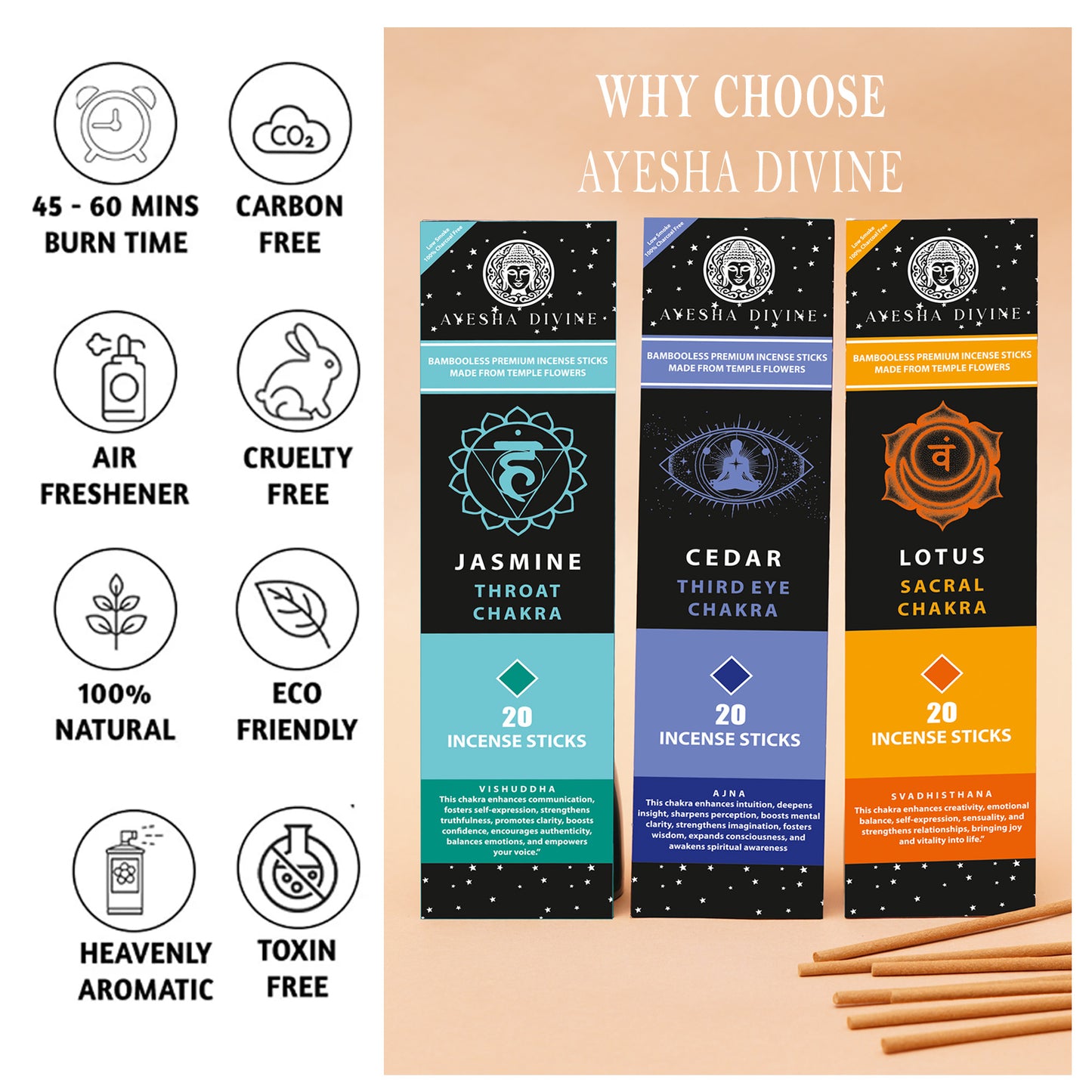 CHAKRA COLLECTION BAMBOOLESS INCENSE STICK