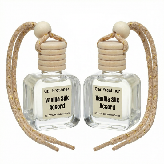 Vanilla Silk Accord 10ml Hanging Car Air Freshener Diffuser – Refillable 2-Pack