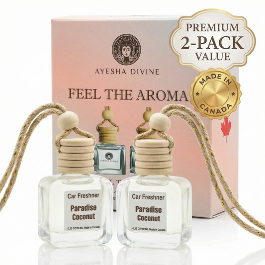 Paradise Coconut 10ml Hanging Car Air Freshener Diffuser – Refillable 2-Pack